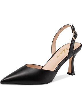 Women's Black Pointed Toe Heels Wedding Party Slingback Stiletto Pumps Shoes
